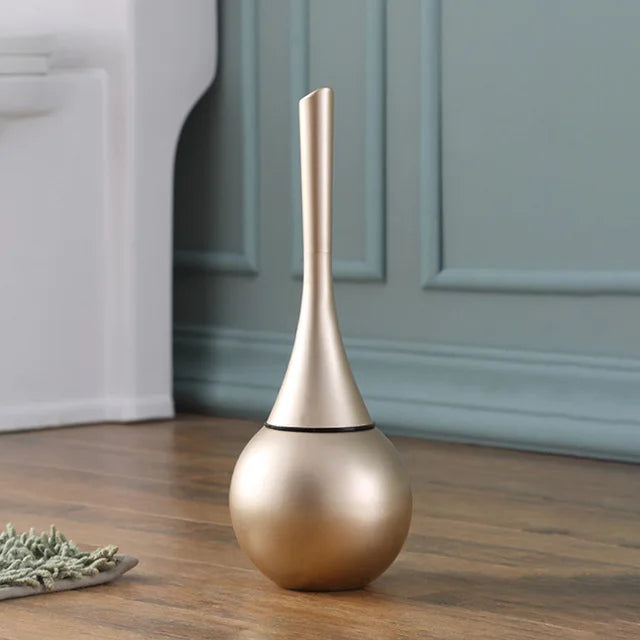 Quick drain toilet brush practical cleaning tool - Gold