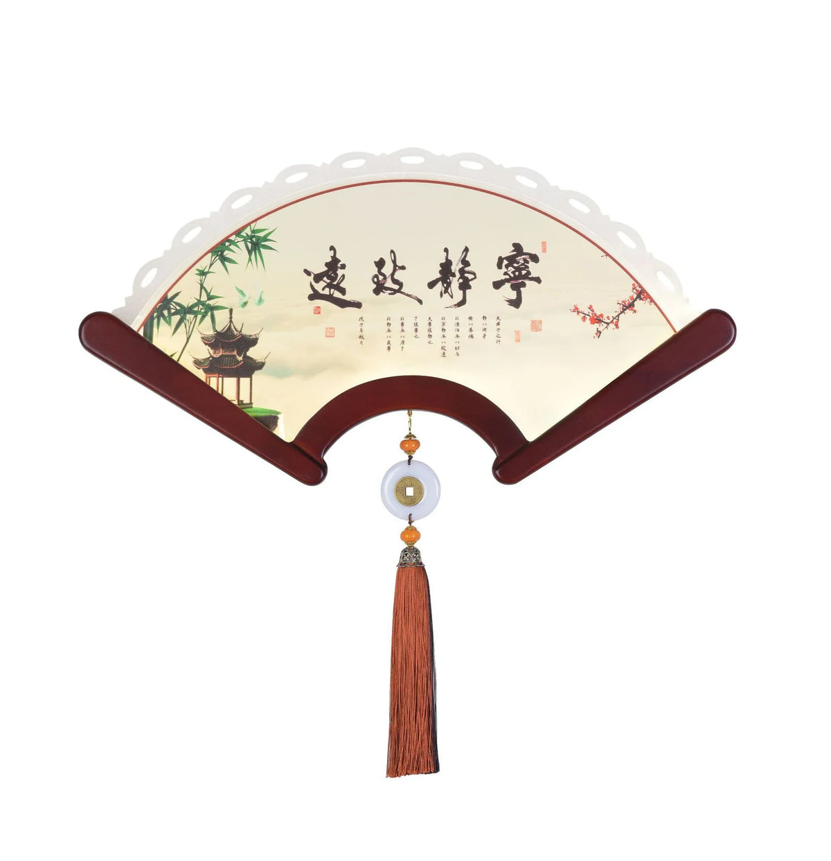 Japanese retro style wooden wall sconce fan LED - Trichromatic Light / 8