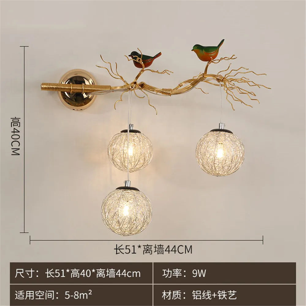 Art decorative wall sconce in aluminium for romantic lighting - B