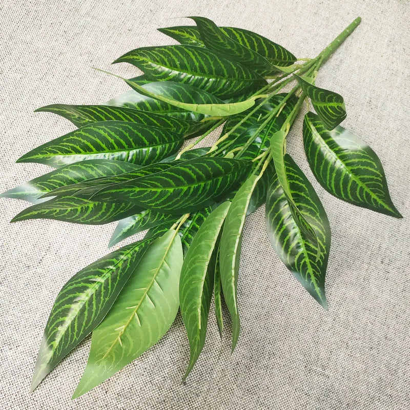 Plastic artificial tropical decorative palm branches - E