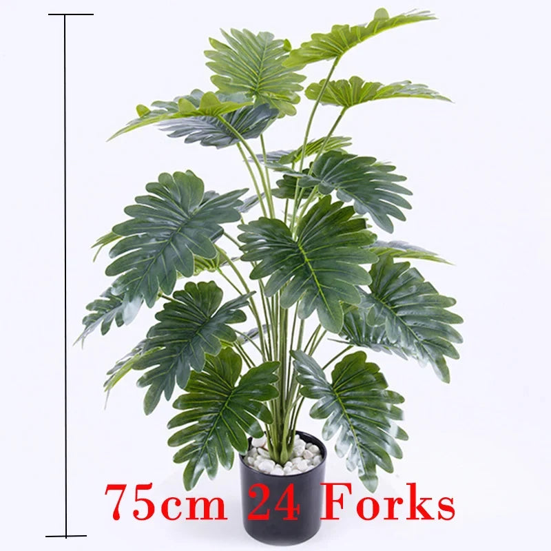 Artificial monstera plants for tropical and festive decoration - view 2