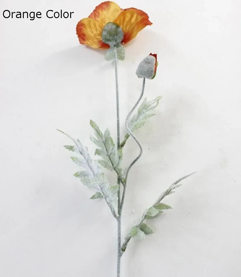 Large branch of artificial flowers poppy for decoration spring - view 4