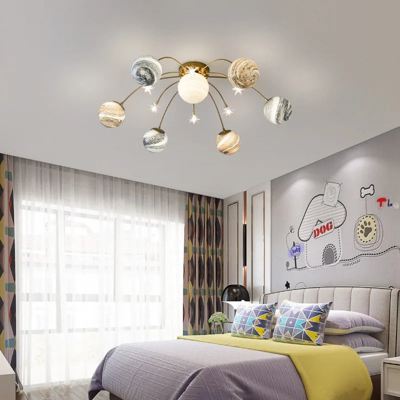 Chandelier child in glass design bright for bedroom - view 4