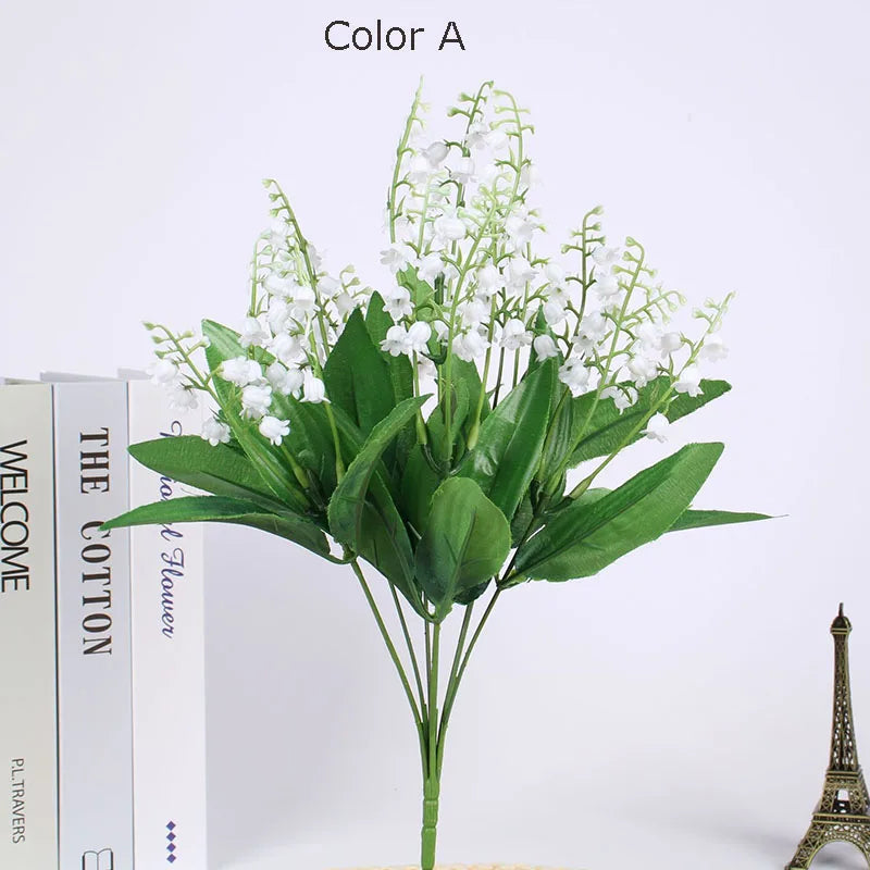 Artificial flowers muguette wedding bouquet decoration plastic party - view 2