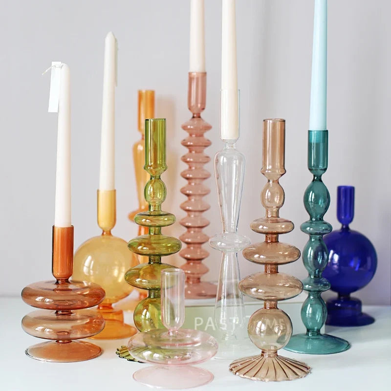 Nordic Glass candle holders, romantic Dinner home decoration, candlestick for birthday wedding, candle holder portavelas decor - view 2