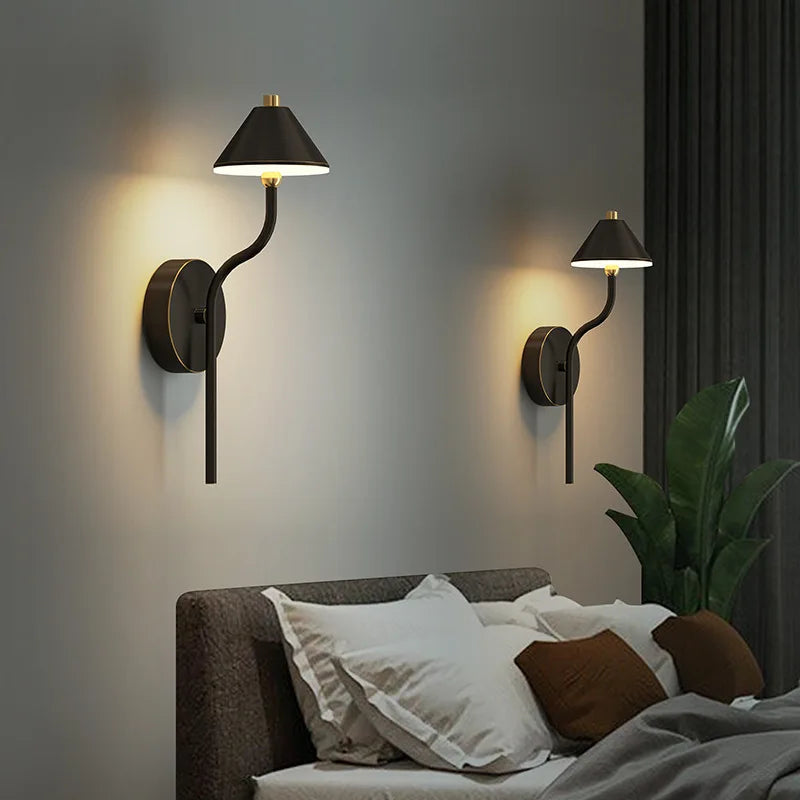 Wall-to-LED wall-mounted mushroom-shaped modern copper - view 2