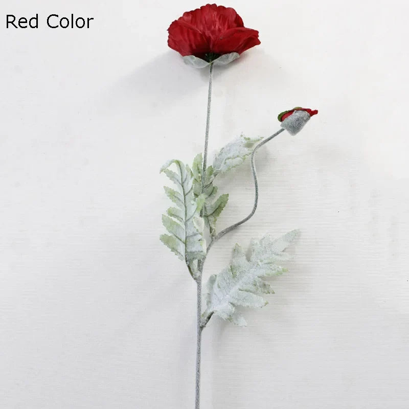 Large branch of artificial flowers poppy for decoration spring - view 5