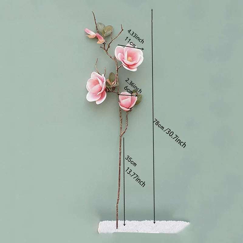 Artificial silk magnolia flower for elegant decoration - view 3