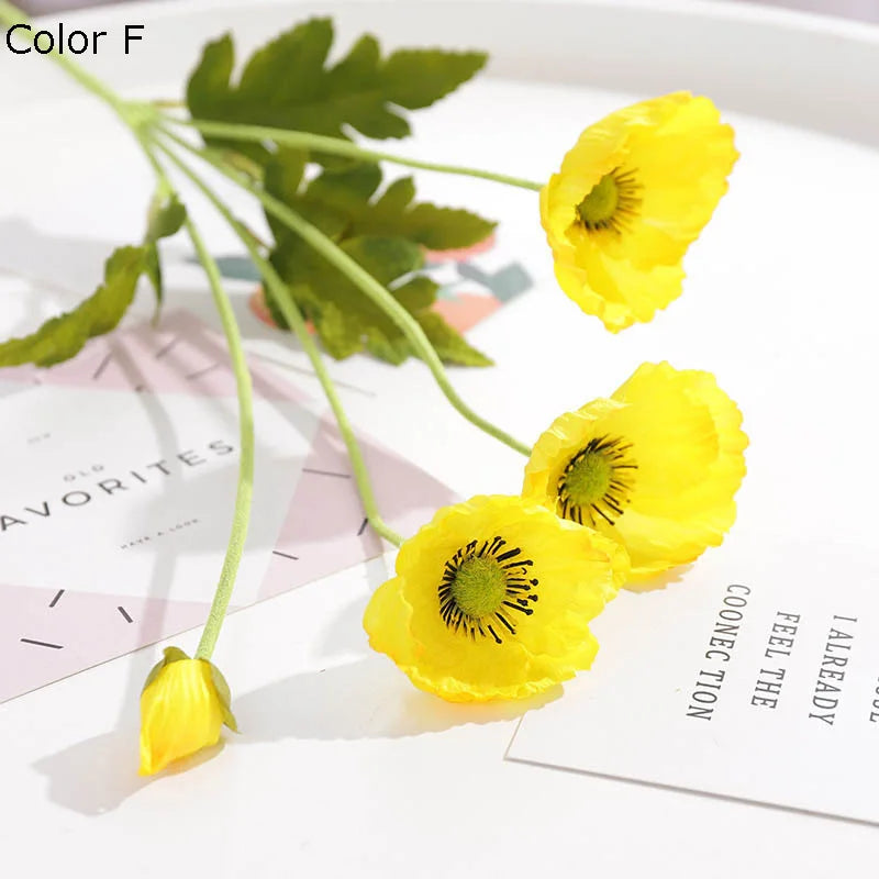 New garden decor artificial poppy flowers for party - F
