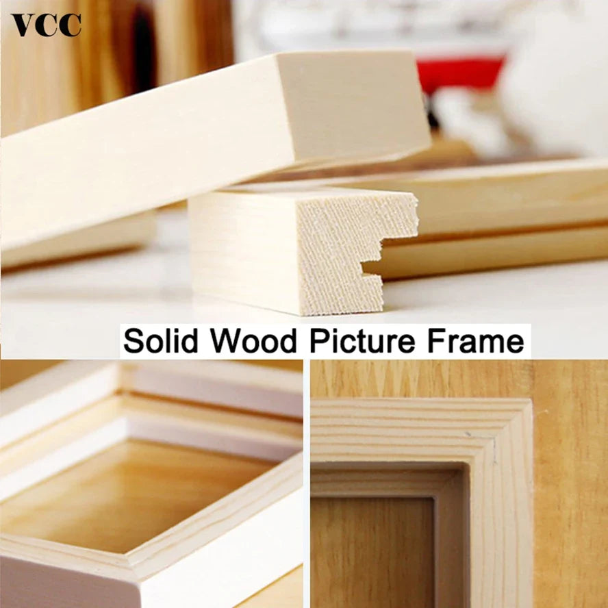 Photo frame in natural wood black and white decorative - view 4