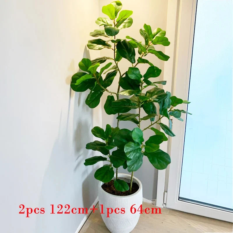 Tropical plastic tree with large branches for interior decoration - view 4