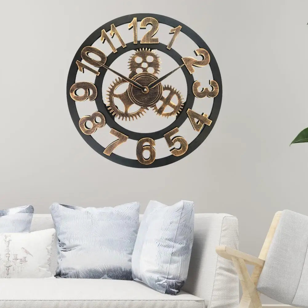Decorative industrial style wall clock for wholesale - view 2