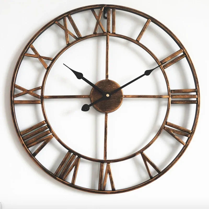 Modern 3D style metal wall clock design - Retro Gold / 45CM