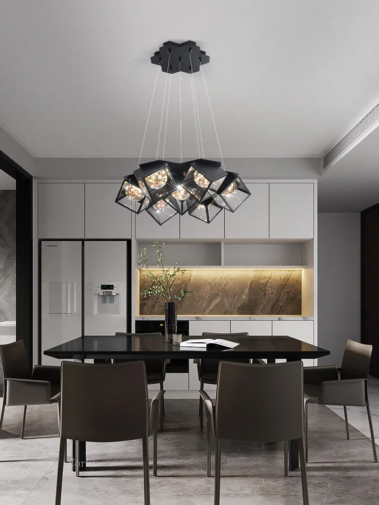 LED chandelier modern design geometrical light inside dimmable - view 3