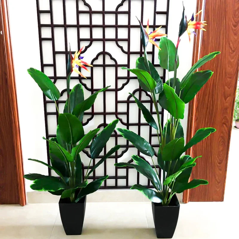 Artificial palm with pot and large leaves for interior and exterior decoration - view 3
