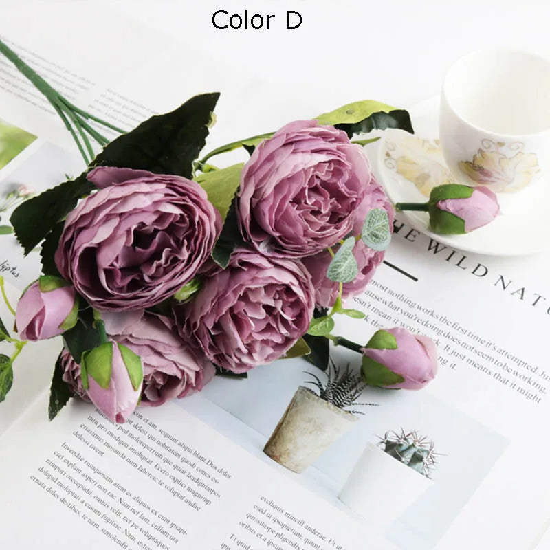 Bouquet of artificial flowers for garden decoration and wedding - D