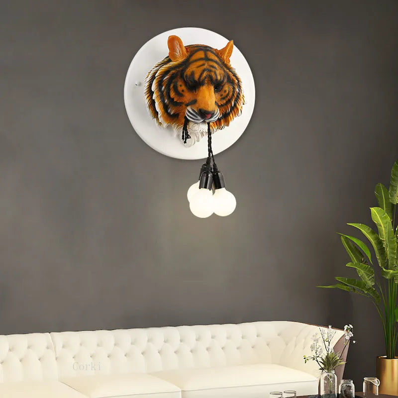 Nordic wall sconce resin tiger pattern Italian design bright - view 3