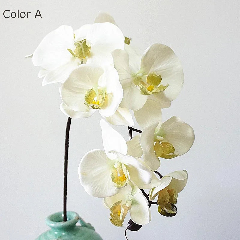10 retro artificial orchid heads for elegant decorations - One