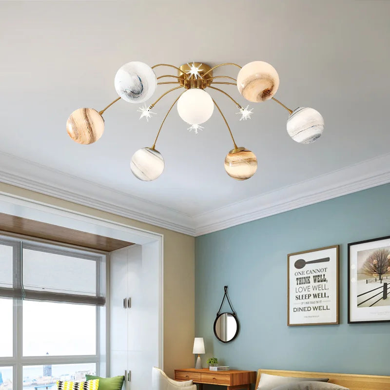 Chandelier child in glass design bright for bedroom - view 5