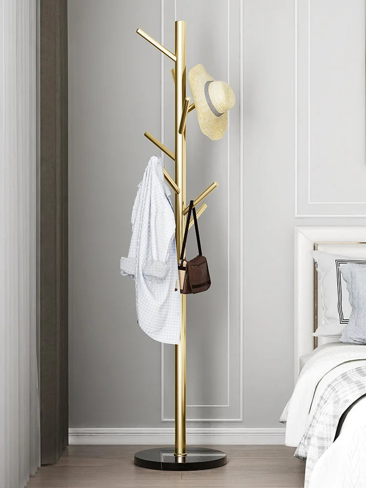 Stainless Steel Simple Modern Coat Rack, Nordic Light Luxury Hanger, Floor-Standing Bedroom Marble Hanger - view 3