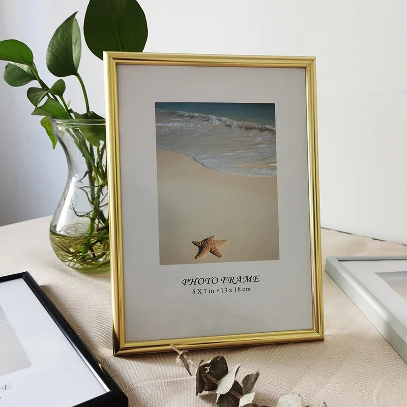 Aluminum picture frame for modern wall decoration - Gold Frame / 9X13cm 5 pouces