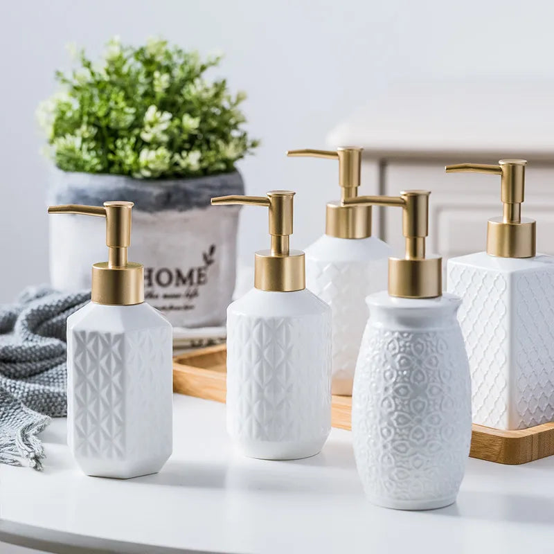 Ceramic liquid soap dispensers for bathroom gift