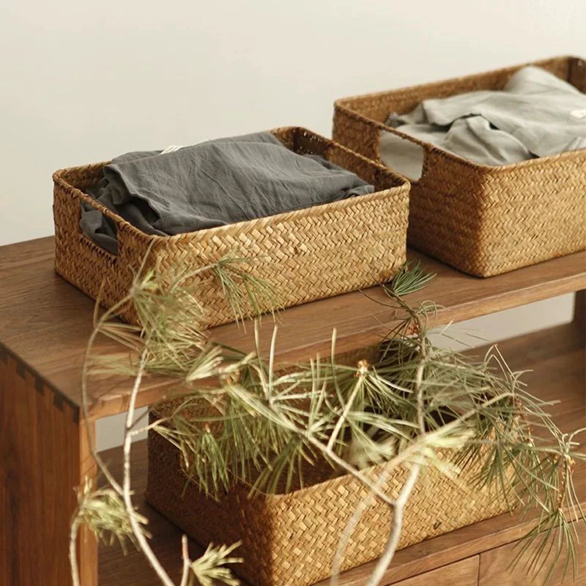 Woven sea-ring basket for storage and decoration - view 2