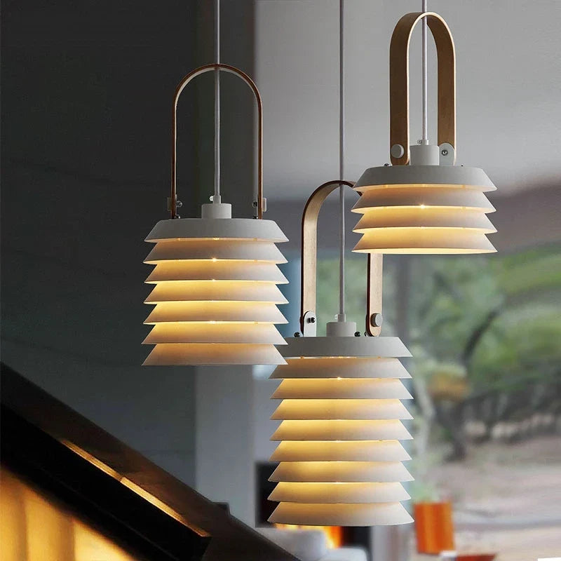 Creative wooden pendant light for restaurant and kitchen