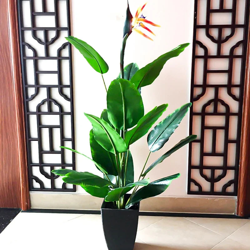 Artificial palm with pot and large leaves for interior and exterior decoration - view 2