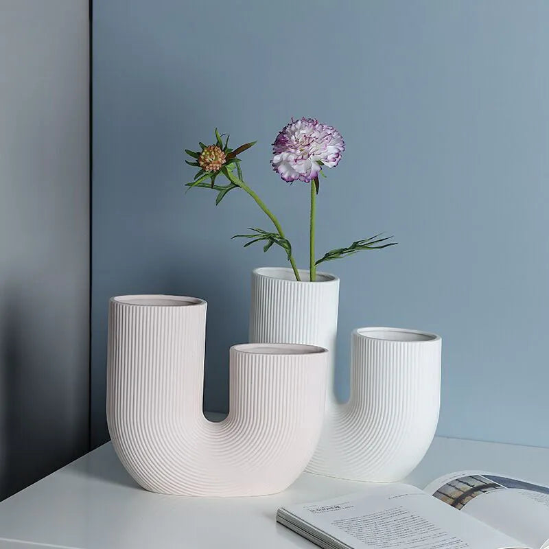Nordic Ceramic Vase for Home Decoration, Simple Flower Pot, Living Room, Interior, Office, Desktop, Table decor, Accessories - view 3