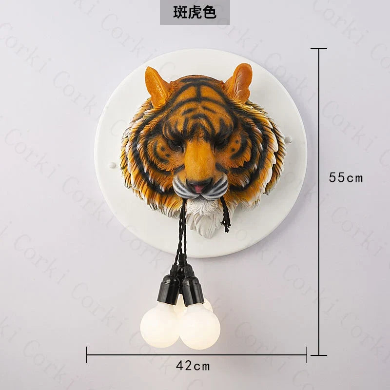 Nordic wall sconce resin tiger pattern Italian design bright - Color
