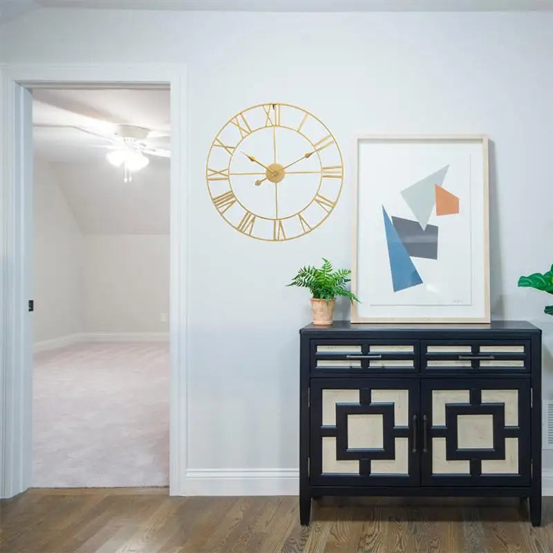 Silent wall clock in iron simple decoration for home - view 3