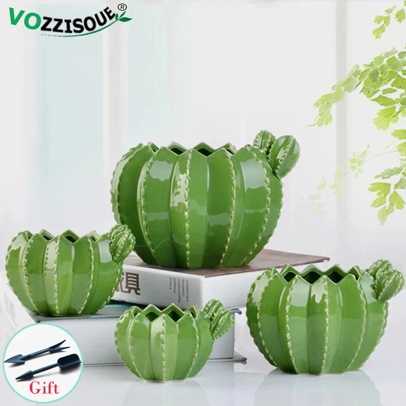 Creative ceramic pots for cactus and decorative bonsai