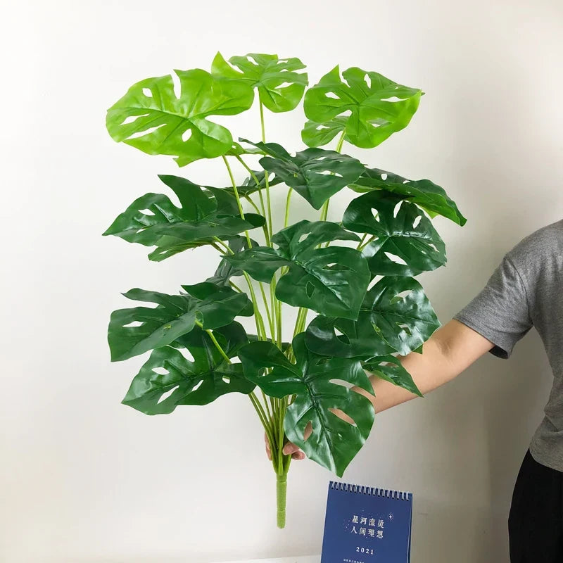 Artificial plants monstera large leaves for interior decoration - view 5