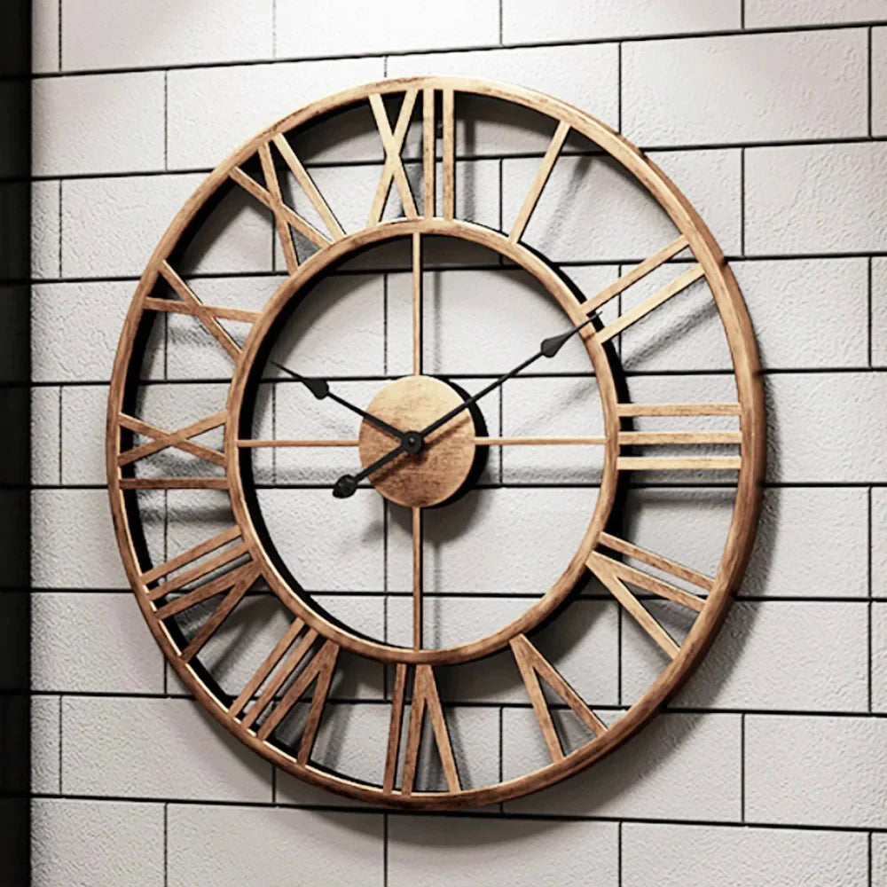 Modern 3D style metal wall clock design - view 2