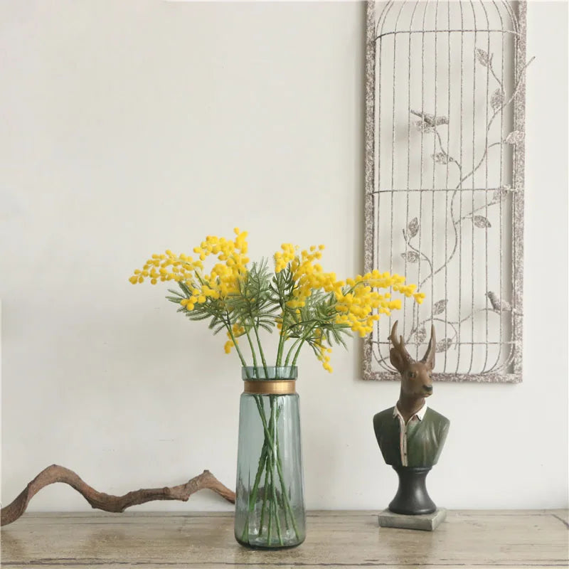 Set of 5 artificial flowers mimosa decoration wedding and garland - view 3