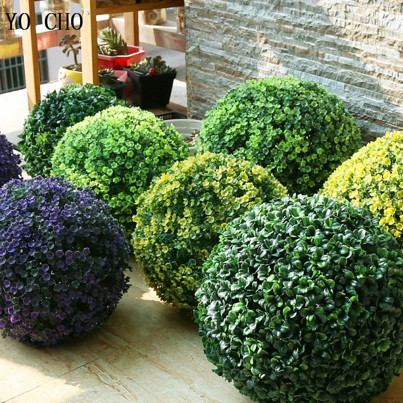 Artificial plants ball plastic grass for garden decoration