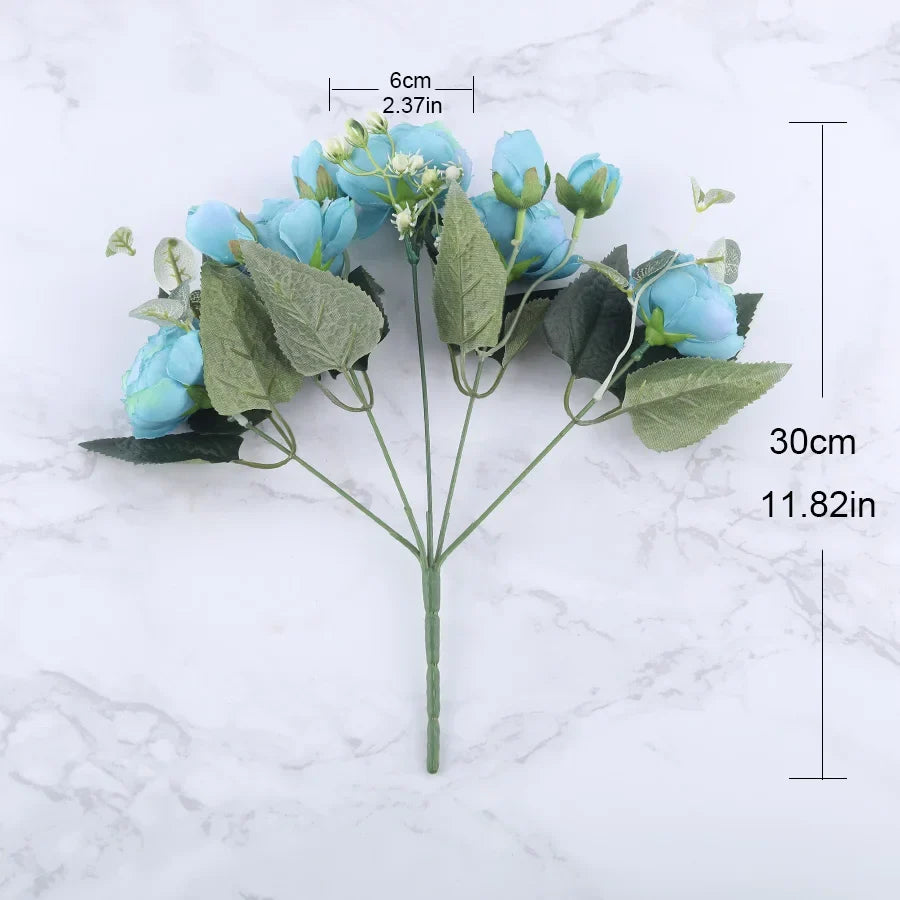 Bouquet of artificial flowers of silk peonies for interior decoration - view 5
