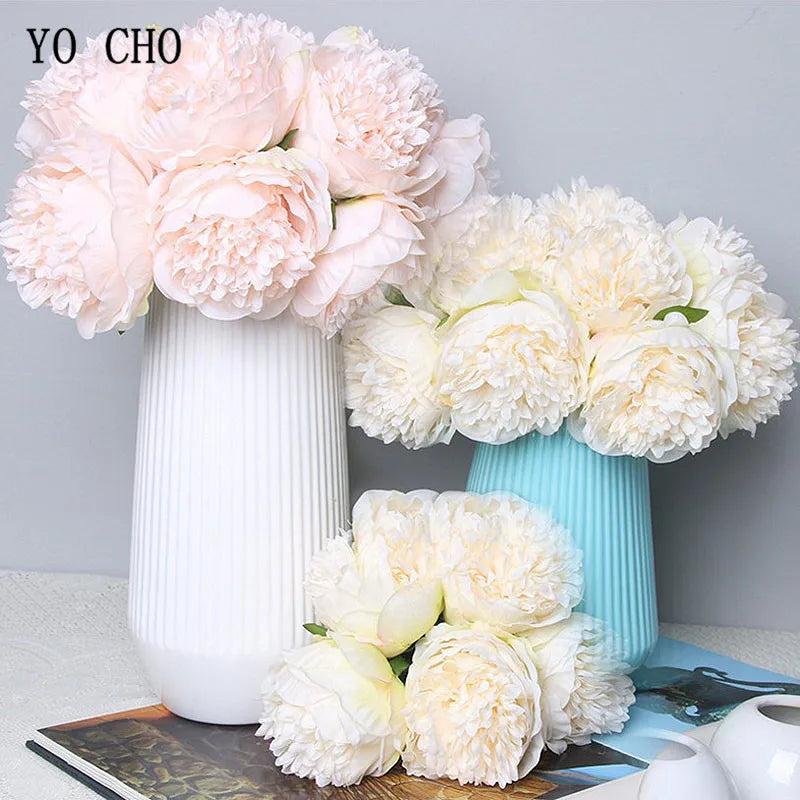 5 artificial peonies for wedding and interior decoration