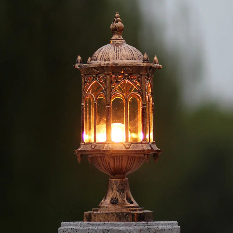 Retro outdoor pillar lamp for landscape lighting - view 2