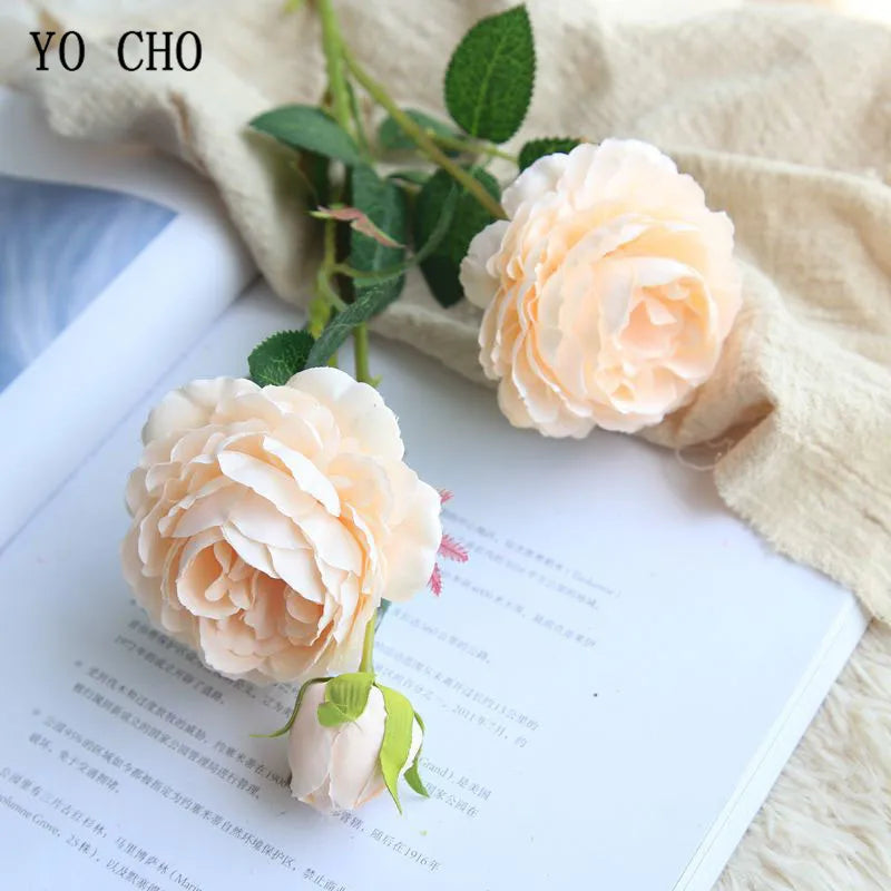 Bouquet of artificial pink flowers for wedding decoration - Champagne