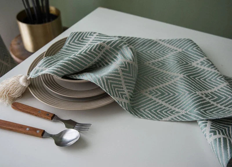 Embroidered table runner geometrical patterns bohemian style - view 4