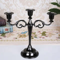Retro three-arm metal candle holder for elegant decoration - 3 Arms Black