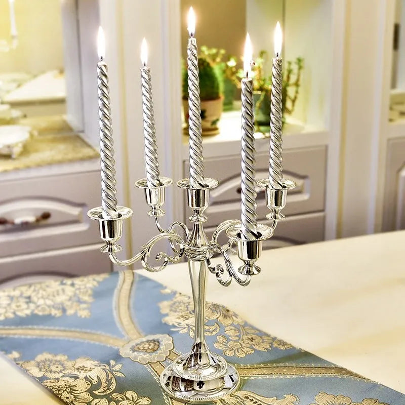 Retro three-arm metal candle holder for elegant decoration - view 5