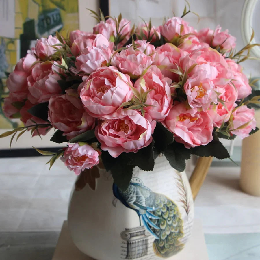 Chic silk shabbaby bouquet for wedding and interior decoration - view 2