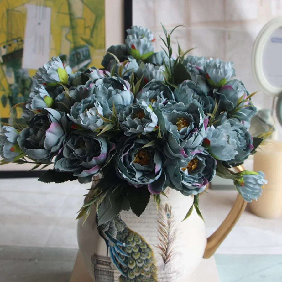 Chic silk shabbaby bouquet for wedding and interior decoration - view 5
