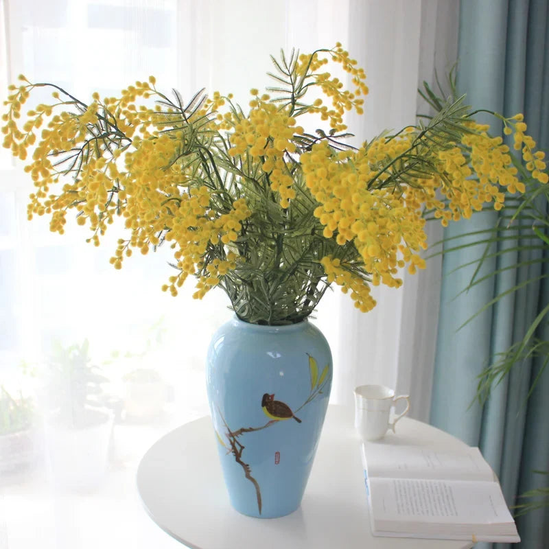 Set of 5 artificial flowers mimosa decoration wedding and garland - view 4