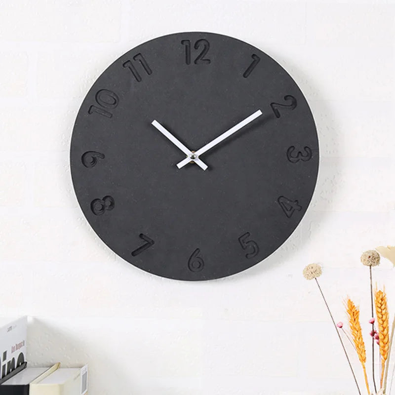 Wall clock digital wooden design modern interior decoration silent - view 2