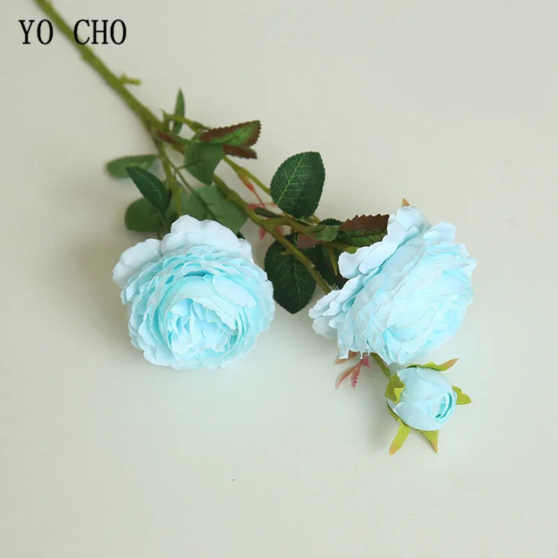 Bouquet of artificial pink flowers for wedding decoration - Tiffany Blue