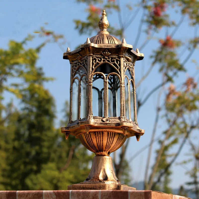 Retro outdoor pillar lamp for landscape lighting - view 4